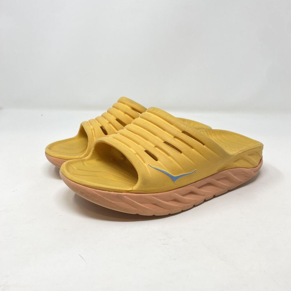 Hoka One One Sandals Womens Size 5 Yellow Ora Recovery Slide Comfort Shoes
